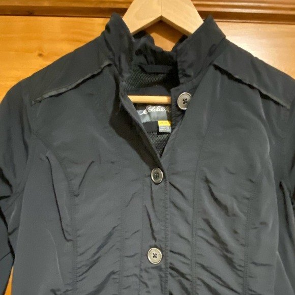 Eddie Bauer Black Nylon Fitted Travex Weatherproof Jacket XS - Picture 2 of 10